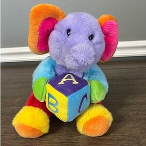 Aurora Baby Plush Elephant ABC Block Colorful Stuffed Animal Toy
